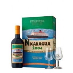 NICARAGUA 2004 RUM COFFRET 2 VERRES 43° CL 70