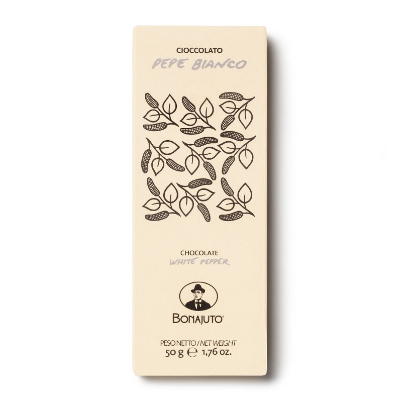 CIOCCOLATO BONAJUTO AL PEPE BIANCO 50 GR. CIOCCOLATO BONAJUTO AL PEPE BIANCO 50 GR.