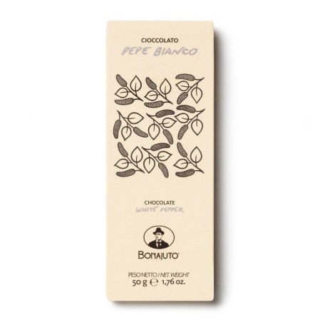 CIOCCOLATO BONAJUTO AL PEPE BIANCO  50 GR.