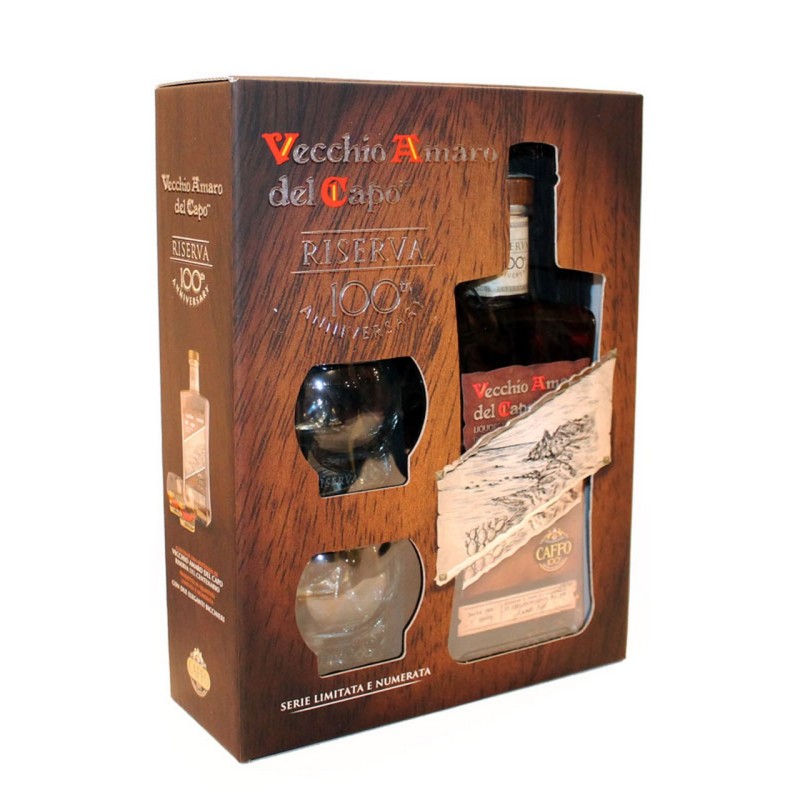 VECCHIO AMARO CAPO CL 70 RISERVA 100°AN + BICCHIER VECCHIO AMARO CAPO CL 70 RISERVA 100°AN + BICCHIER