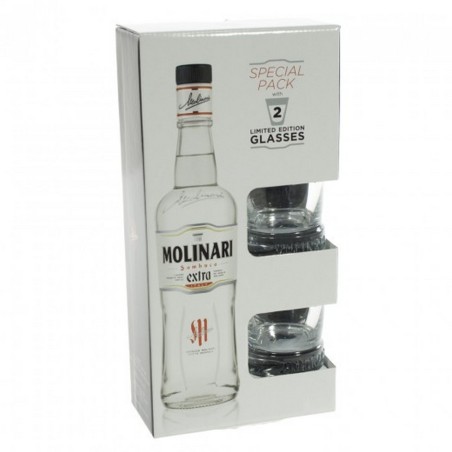 SAMBUCA MOLINARI CL. 70 BOX + 2 BICCHIERI