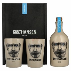 KNUT HANSEN DRY GIN 42° CL 50 CASSA LEGNO+2BICCH