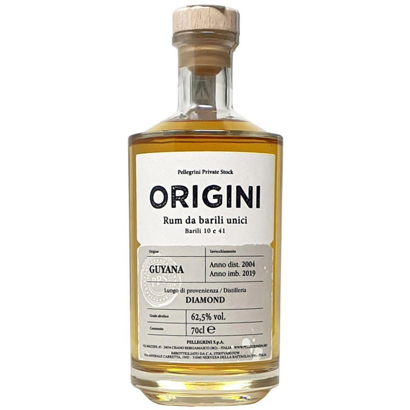 ORIGINI GUYANA RUM DIAMOND 62,5° 2004 CL 70 ORIGINI GUYANA RUM DIAMOND 62,5° 2004 CL 70