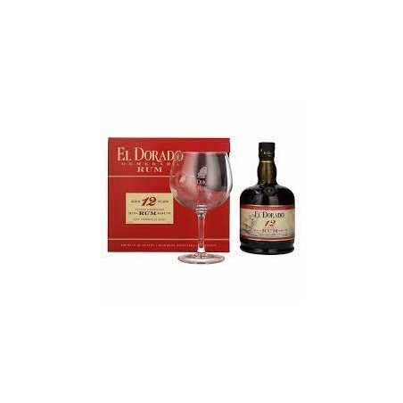 RUM EL DORADO 12 YO GLASS PACK CL 70