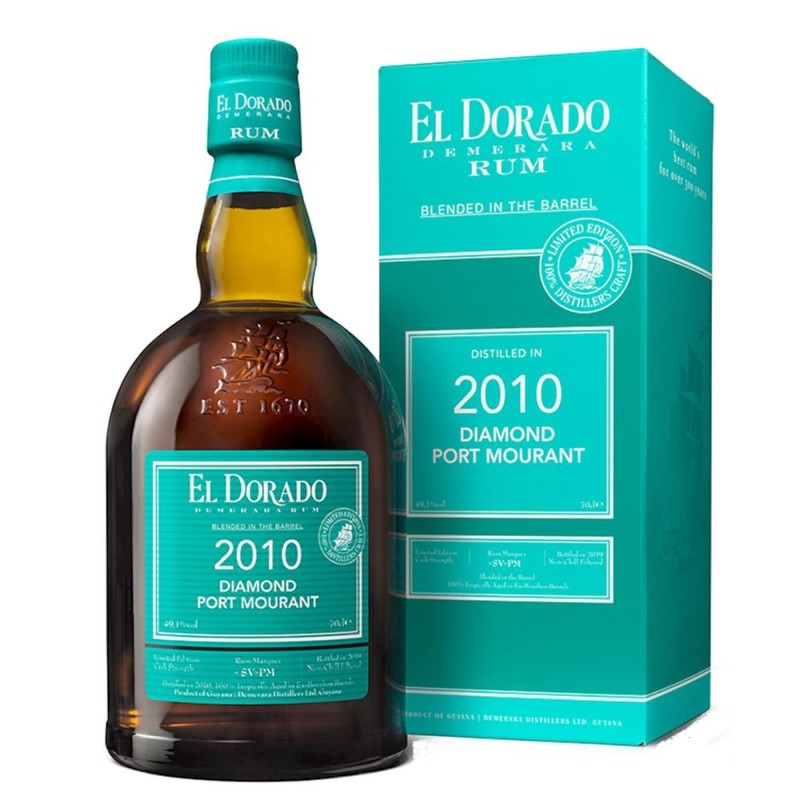 RUM EL DORADO GREEN DIAMOND PORT MOURANT '10 CL70 RUM EL DORADO GREEN DIAMOND PORT MOURANT '10 CL70