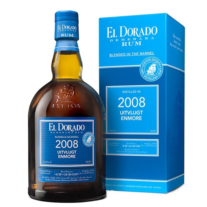 RUM EL DORADO BLU UITVLUGT ENMORE 2008 CL 70 RUM EL DORADO BLU UITVLUGT ENMORE 2008 CL 70
