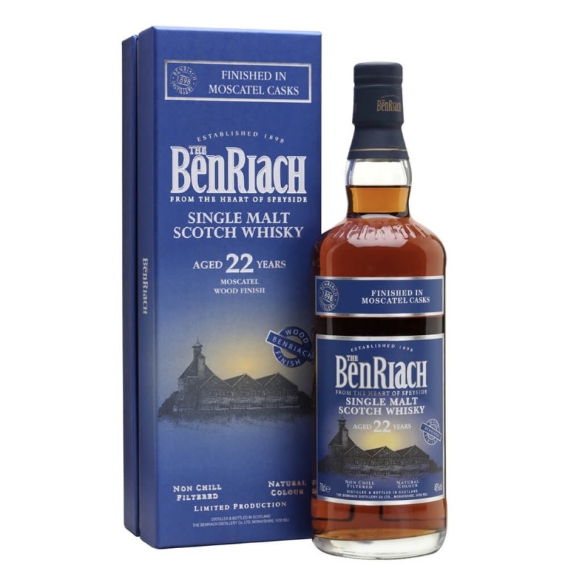 WHISKY BENRIACH MOSCATEL 22 YO 46 % CL 70 WHISKY BENRIACH MOSCATEL 22 YO 46 % CL 70