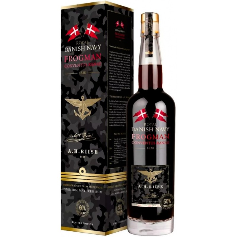 ROYAL FROGMAN DANISH NAVY RUM A.H. RIISE 60° CL 70