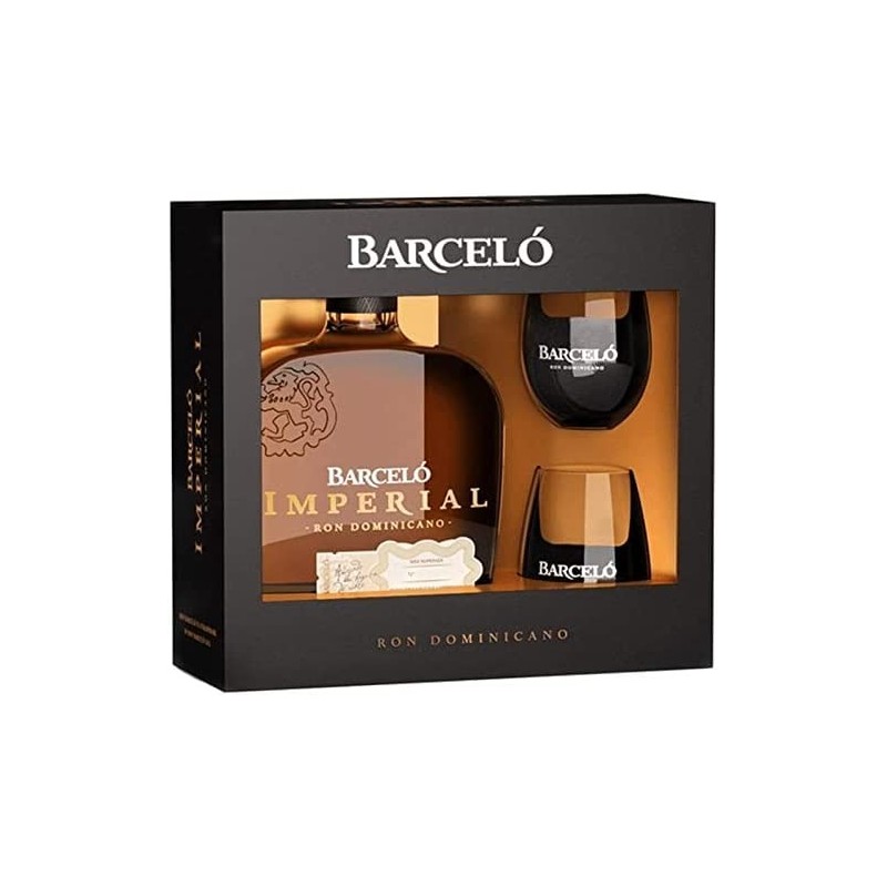 RON BARCELO' RUM IMPERIAL 38° CL. 70 + 2 BICCHIERI
