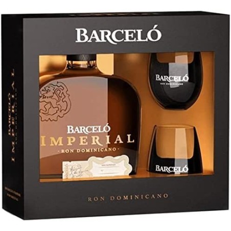 RON BARCELO' RUM IMPERIAL 38° CL. 70 + 2 BICCHIERI