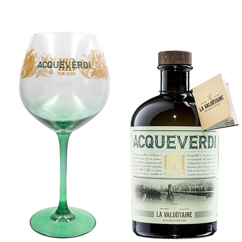ACQUEVERDI GIN LA VALDOTAINE AT HOME + BICCH. LT 1 ACQUEVERDI GIN LA VALDOTAINE AT HOME + BICCH. LT 1