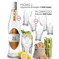 KIT LEGENDARIO VODKA 9550 40° CL. 70 X 3 BT+BICCH