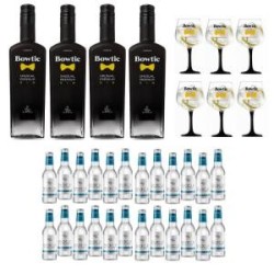 KIT GIN BOWTIE & TONIC 4 X CL 70 + 24 T & 6 BICCH