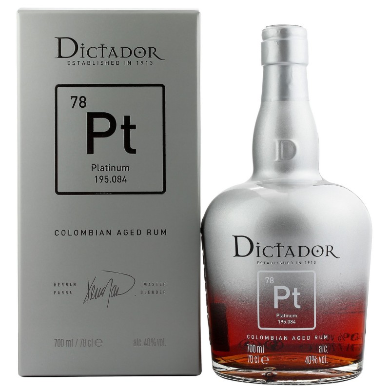RUM DICTADOR PLATINUM 40° CL 70 -COLOMBIA RUM DICTADOR PLATINUM 40° CL 70 -COLOMBIA