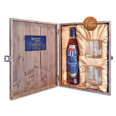 RON LEGENDARIO ANEJO ORO CL70 LEGNO + 2 BICCHERI