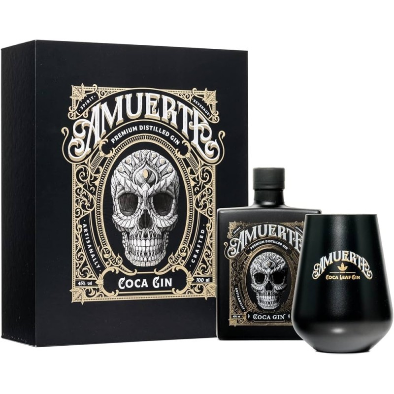 AMUERTE BLACK CL.70 GIFT BOX + 2 bicchieri AMUERTE BLACK CL.70 GIFT BOX + 2 bicchieri