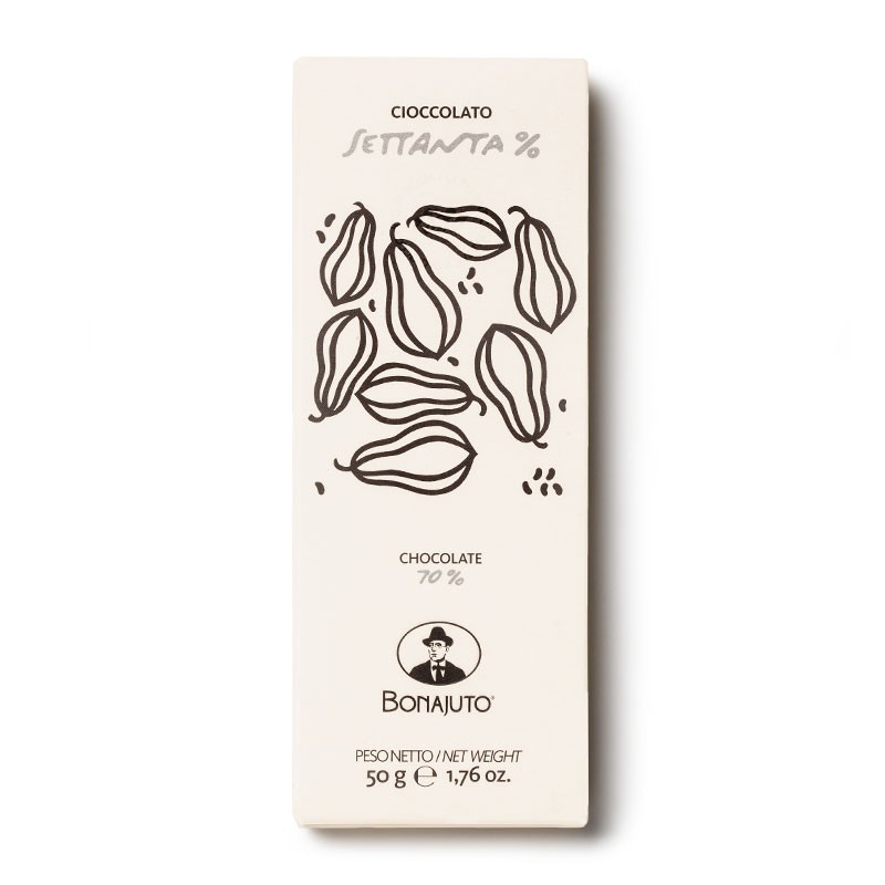 CIOCCOLATO BONAJUTO 70% - 80% CACAO 50 GR.