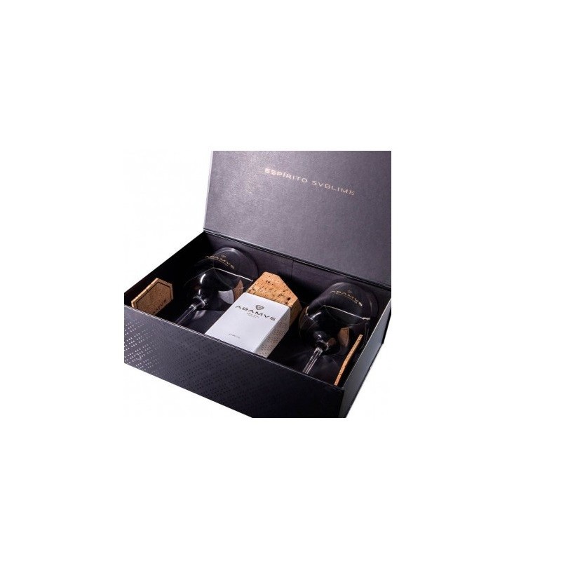 ADAMUS DRY GIN CL 70 BOX 2 BICCH. + 2 SOTTOBICCH
