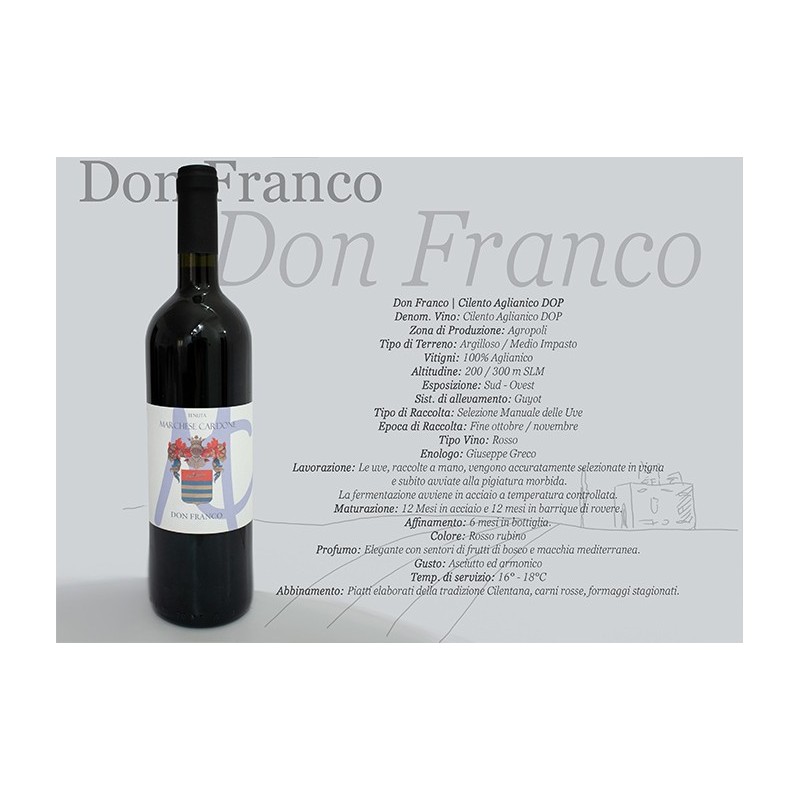 AGLIANICO IGP DONNA MATILDE'19 CL 70 CARDONE