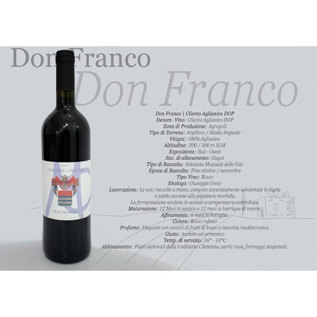 AGLIANICO IGP DONNA MATILDE'19 CL 70 CARDONE
