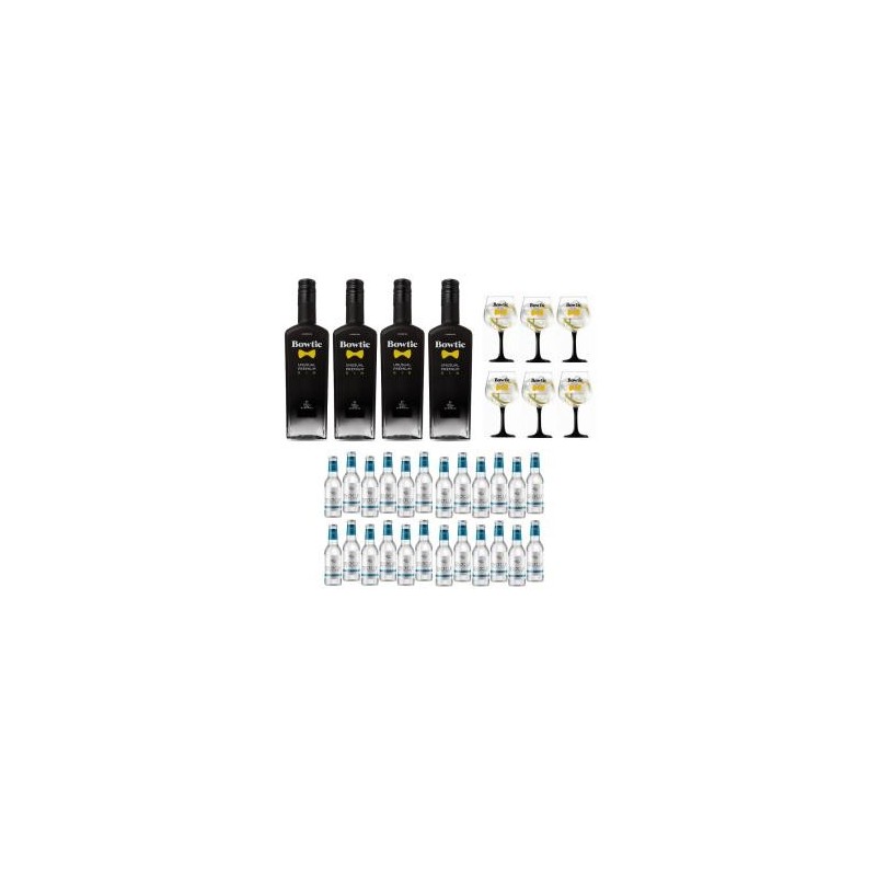 KIT GIN BOWTIE & TONIC 4 X CL 70 + 24 T & 6 BICCH