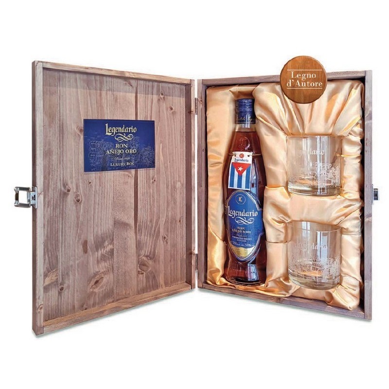 RON LEGENDARIO ANEJO ORO CL70 LEGNO + 2 BICCHERI