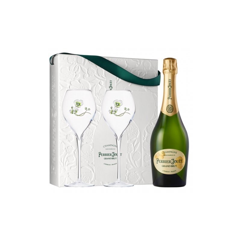 PERRIER JOUET GRAND BRUT CHAMPAGNE CL 75 +2 flutes